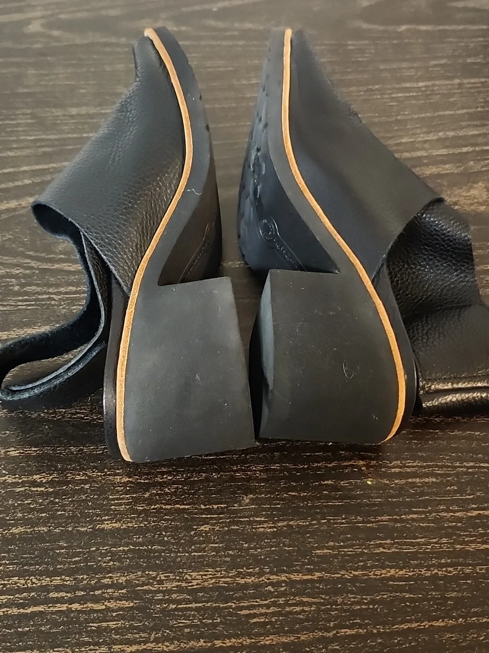 L'Amour Des Pieds Qiana Leather Block Heel Sling Sandal Black 8.5 To 9 comfort